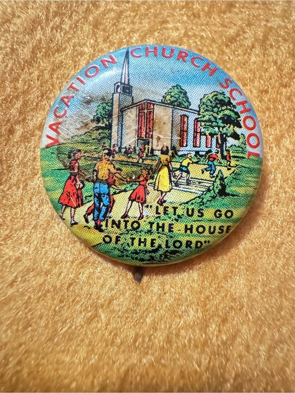 ABINGDON Vintage Round 1950 Pinback Button - Vacation Bible School